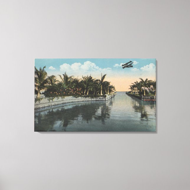 Cocoanut Grove, FL - Curtis James Anwesen Canal Leinwanddruck (Vorderseite)