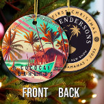 CocoCay Bahamas Retro Travel Souvenir 1950s Keramik Ornament<br><div class="desc">Coco Cay Bahamas Tropical Retro Sunset Design. Genießen Sie die Nostalgie des CocoCay mit unserem Vintagen Souvenir, das speziell für Urlauber am Meer entworfen wurde. Dieses Design erinnert an eine vergangene Zeit und verkörpert die Ruhe und Schönheit der Bucht, die als eine wunderbare Erinnerung Ihres Strandurlaubs dient. Dieses Retro-Design ist...</div>