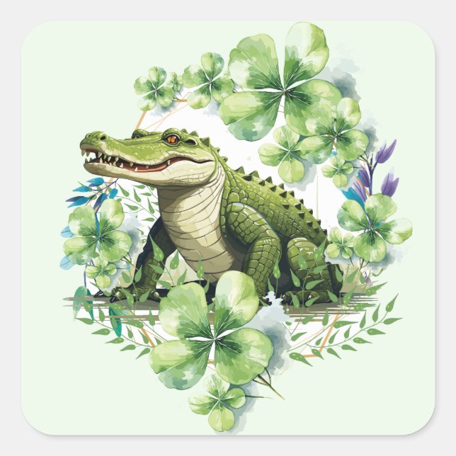 cocodrille  quadratischer aufkleber (Vorderseite)