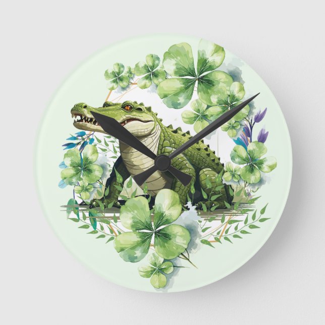 cocodrille  runde wanduhr (Vorderseite)