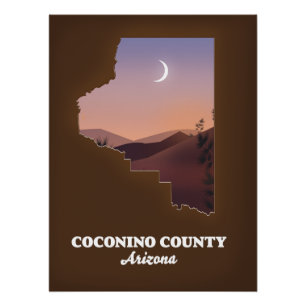 Coconino Landkreis Arizona Karte. Poster