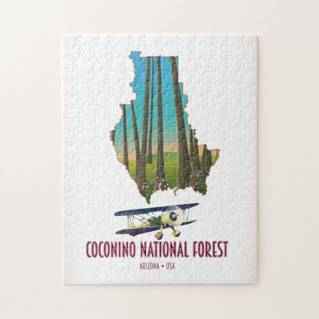Coconino National Forest Arizona USA Karte Puzzle (Vertikal)