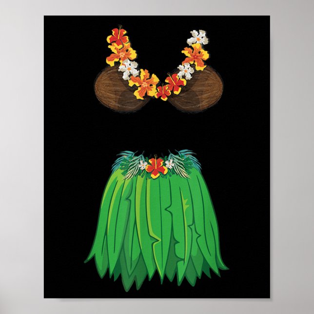 Coconut Bra Gr Skirts Lei Blume Sommer Party Haw Poster (Vorne)