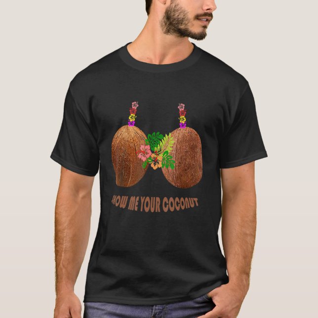 Coconut Bra Halloween Hawaiian Costume T-Shirt (Vorderseite)