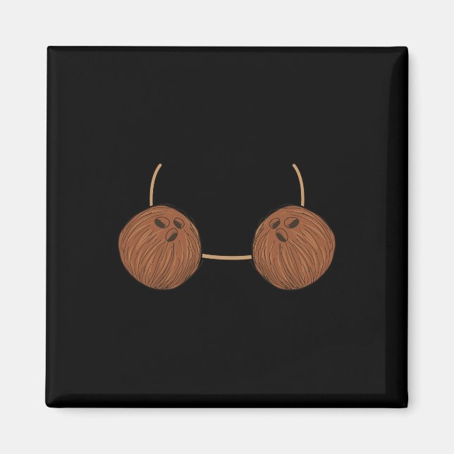 Coconut Brust Kostüm Niedlich leicht Essen Hallowe Magnet (Vorne)