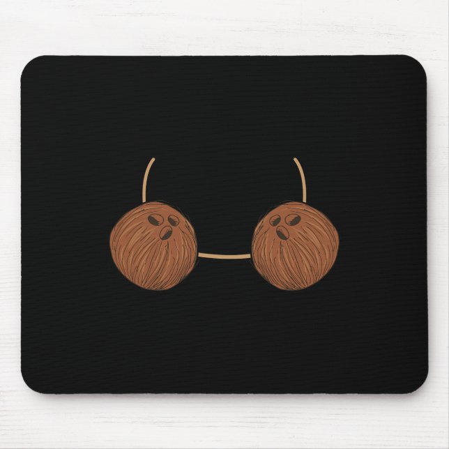 Coconut Brust Kostüm Niedlich leicht Essen Hallowe Mousepad (Vorne)