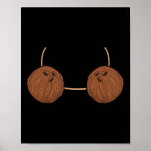 Coconut Brust Kostüm Niedlich leicht Essen Hallowe Poster