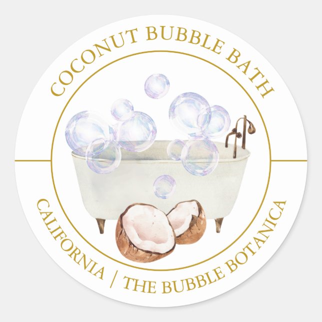 Coconut-Bubble-Marke Runder Aufkleber (Vorderseite)
