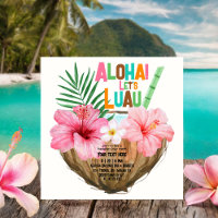 Coconut Cocktail Luau Dusche Tropisch Hawaiisch