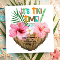 Coconut Cocktail Tropical Birthday Tiki Party