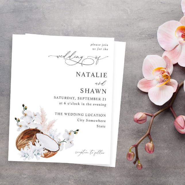 Coconut Coral & White Floral Wedding Budget (Von Creator hochgeladen)