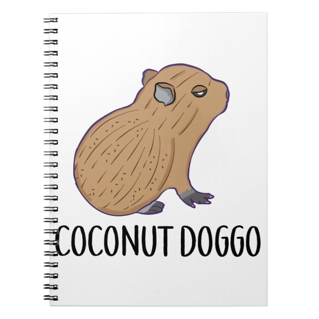 Coconut Doggo Capybara Niedlich Meme Kawaii Baby Notizblock (Vorderseite)
