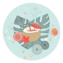 Coconut Drink und Beach Greenery