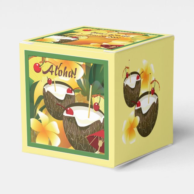 Coconut Drinks Luau Party Gastgeschenk Box Geschenkschachtel (Vorderseite)