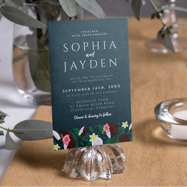 Coconut Emerald Green Moderne Minimal Chic Hochzei Einladung (Von Creator hochgeladen)