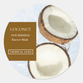 Coconut Facial Mask Label Runder Aufkleber