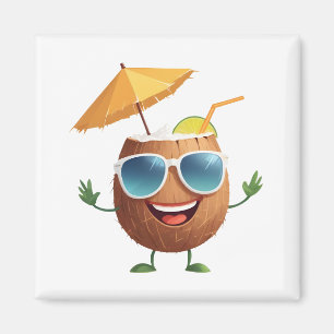Coconut Fun Freude Urlaub Tropisches Party Magnet