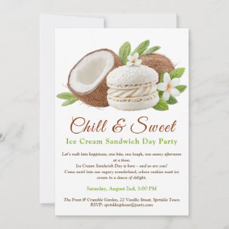 Coconut Ice Creme Sandwich Day Einladung