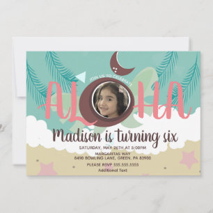 Coconut Luau Foto Tropical Beach Geburtstagsparty Einladung