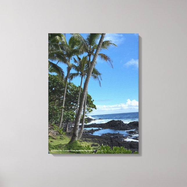 Coconut Palm Beach Hawaii Print @3Typs1life Leinwanddruck (Vorderseite)