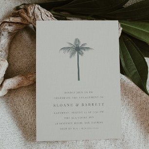 Coconut Palm Engagement Party Einladung