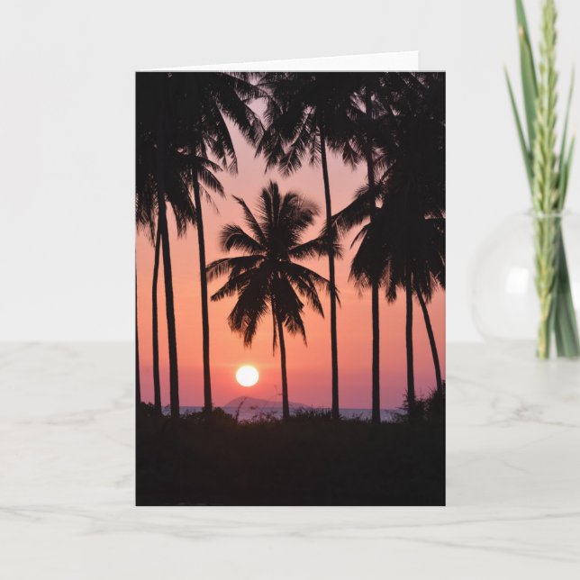 Coconut Palm Tree Landschaft Karte (Vorderseite)