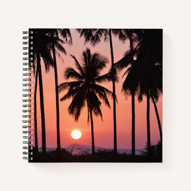 Coconut Palm Tree Landschaft Notizbuch (Vorderseite)