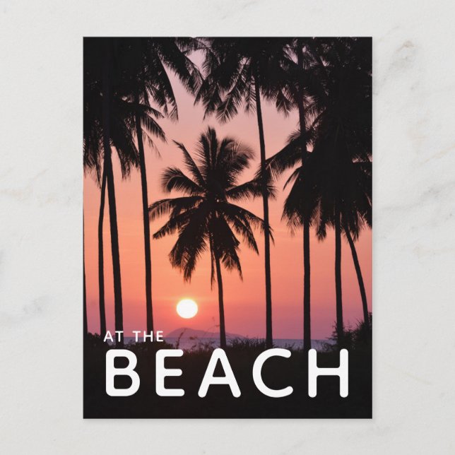 Coconut Palm Tree Landschaft Postkarte (Vorderseite)