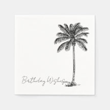 Coconut Palm Tree Tropical Beach Minimal Geburtsta