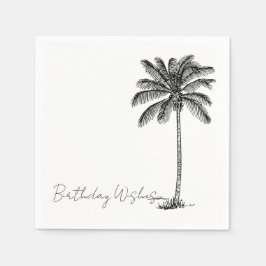 Coconut Palm Tree Tropical Beach Minimal Geburtsta Serviette