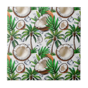 Coconut Palm Tree tropisches Muster Fliese