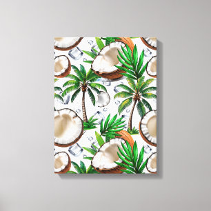 Coconut Palm Tree tropisches Muster Leinwanddruck