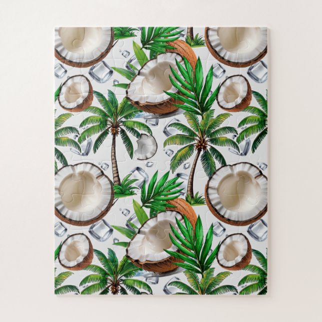 Coconut Palm Tree tropisches Muster Puzzle (Vertikal)