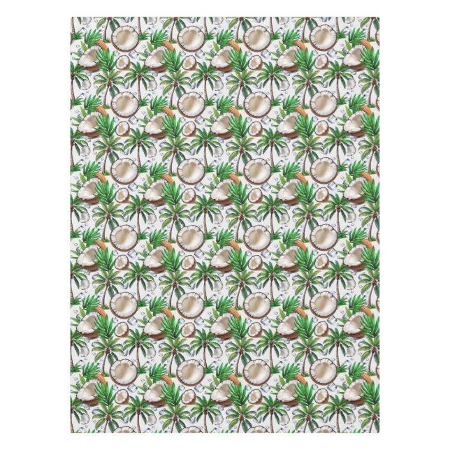 Coconut Palm Tree tropisches Muster Tischdecke (Vorderseite)