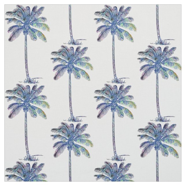 Coconut Palm Trees Muster farbiger Stift Zeichnend Stoff (Muster)