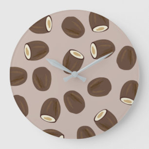 Coconut Pattern Große Wanduhr
