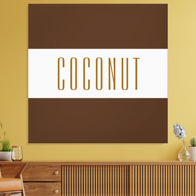 COCONUT Sporty Fun Wide Brown White Stripes Leinwanddruck (Insitu (Wohnzimmer))