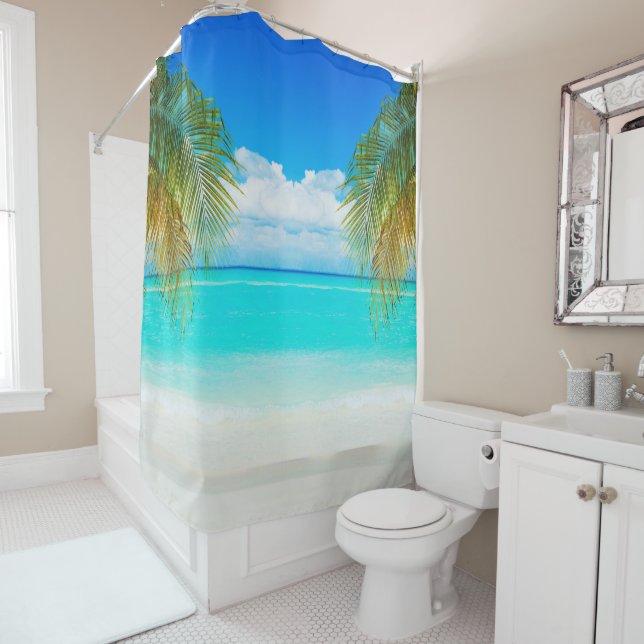 Coconut Tree Eleganter Strand Duschvorhang (Beispiel)
