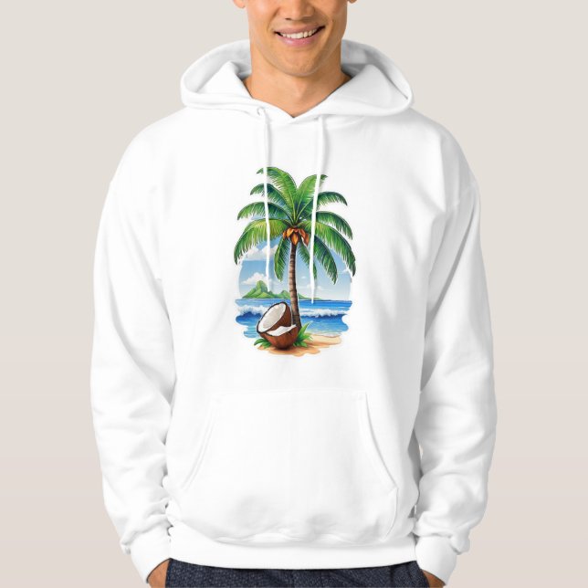 Coconut Tree Tropical Island Hoodie (Vorderseite)