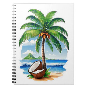 Coconut Tree Tropical Island Notizblock