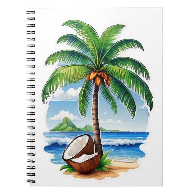 Coconut Tree Tropical Island Notizblock (Vorderseite)