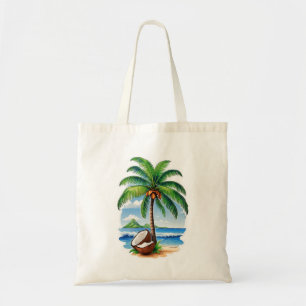 Coconut Tree Tropical Island Tragetasche