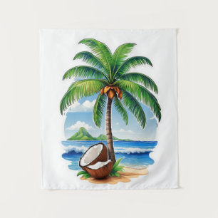 Coconut Tree Tropical Island Wandteppich