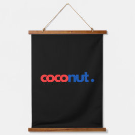 Coconut Typografie Wandteppich Mit Holzrahmen