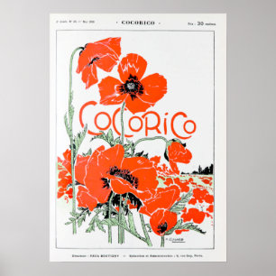 Cocorico Vintage-Werbung - Rote Blumen Poster