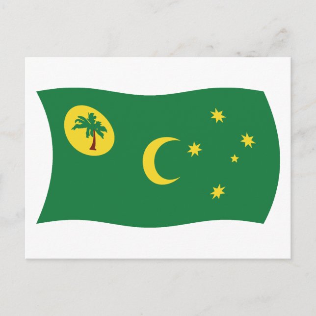 Cocos-Inseln Flagge Postkarte (Vorderseite)