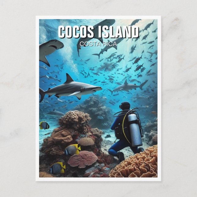 Cocos Island Scuba Postkarte (Vorderseite)