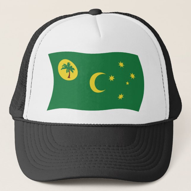 Cocos Islands Flaggenhut Truckerkappe (Vorderseite)