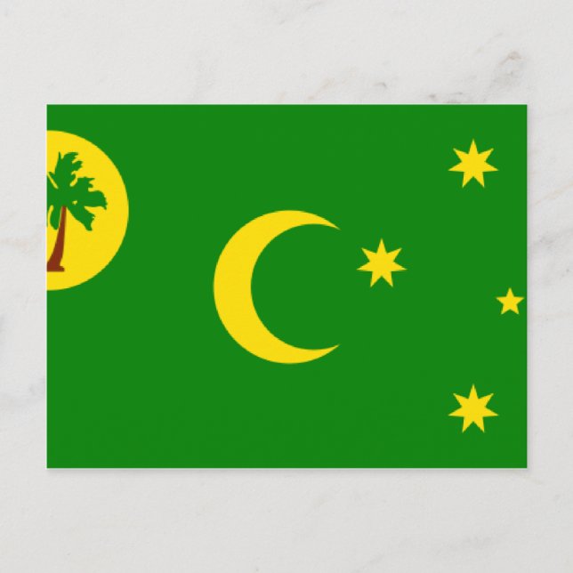 Cocos (Keeling)Inseln Flag CC Postkarte (Vorderseite)
