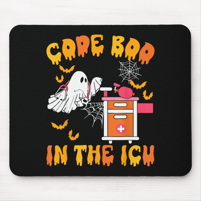 Code Boo In The Icu Ghost Nurse Halloween Soky Sea Mousepad (Vorne)